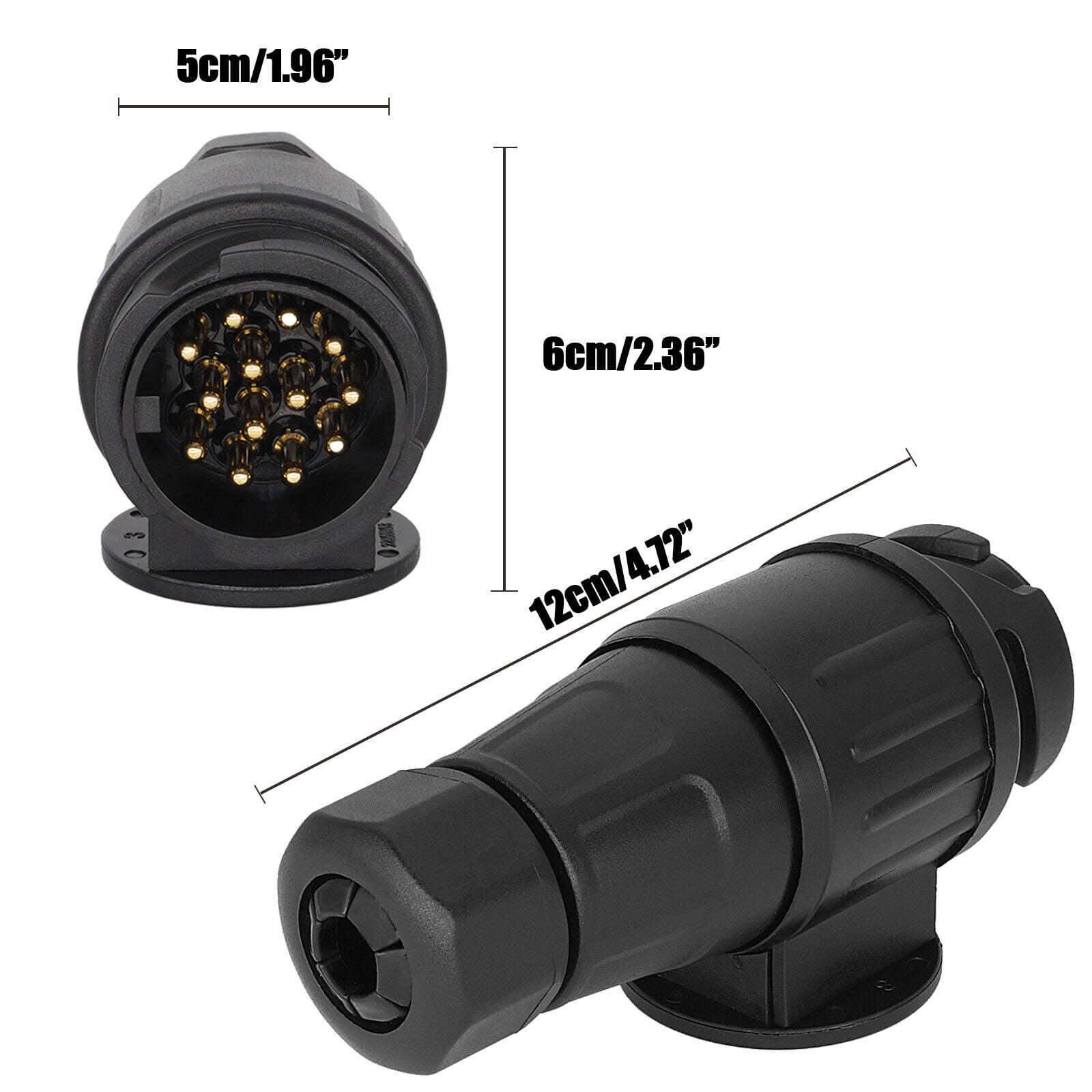 Powerpart 13-Pin Euro Plug (BCA Type) For Caravan Towing Electrics - R1780 (UK Made)